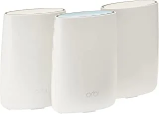 Netgear RBK53S-100UKS Orbi Whole Home Mesh WiFi System مع حماية متقدمة من التهديدات السيبرانية ، 3 عبوات - أبيض