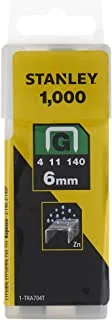 Stanley Heavy-Duty Staple, 6Mm, Yellow, Pack of 1000 Pieces, Tra704T