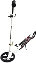 Funz Scooter For Kids Ages 6-12 And Up And Scooter For Adults, Big Wheels, AdJustable Handle, Rear Fender Brake Foldable Kick Scooters For Teens, White, Medium, To-50002250