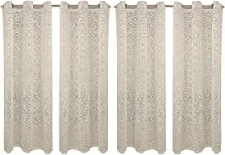 Kuber Industries Cotton 4 Pieces 7 Feet Eyelet Door Curtain (Cream) -CTKTC12961
