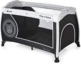Hauck Disney Travel Cot Play N Relax/for Babys and Toddlers from Birth up to 15 kg / 120 x 66 cm/Wheels/Side Hatch/Foldable/Compact/Transport Bag Included/Mickey Cool Vibes/Black