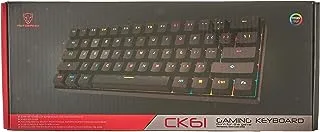 لوحة مفاتيح الألعاب الميكانيكية Motospeed CK61 RGB مع مفاتيح حمراء ، أسود