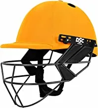 DSC Fort 44 LITE Titanium Cricket Helmet for Men & Boys |Adjustable Titanium Grill |Adjustable Back Support Strap | Light Weight | Size : Medium | Colour : Yellow |