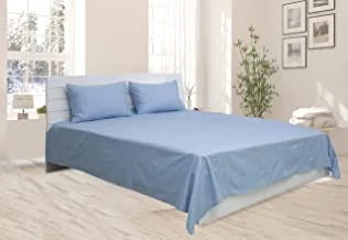 Deyarco Princess Flat Sheet 3pc-Fabric: Poly Cotton 144TC - Color: Lt. Blue -Size: Queen 240x260cm + 2 Pillowcase Size: 50x75cm