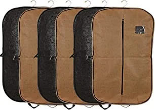 Kuber Industries Embossed Design 6 Pieces Foldable Non Woven Men's Coat Blazer Cover (Black & Golden) -CTKTC42307