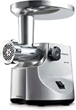 Kenwood Meat Grinder 1600W Powerful Metal Body Meat Mincer with Kibbeh Maker, Sausage Maker, Feed Tube Pusher, 3 Stainless Steel Screens for Fine, Medium & Coarse Results MG510 Silver,