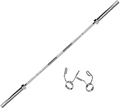 Prosportsae Olympic Barbell With Collars – Workout Equipment For Beginners, Athletes, Body Builders – Weight Bar With Barbell Collars – 86 Inches Long, Chrome