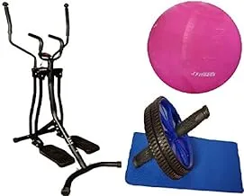 جهاز تمرين القوة اير ووكر ، مع كرة اليوجا فتنس وورلد زهري 75 سم ، مع عجلة تمرين للذراع والصدر