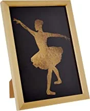 LOWHA gold dancer ballet Wall Art with Pan Wood framed Ready to hang for home, bed room, office living room Home decor hand made wooden color 23 x 33cm By LOWHA
