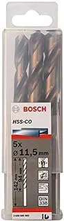 Bosch 2608585902 Metal Drill Bit Hss-Co 11, 5mmx3.7inx5.59In 5 Pcs