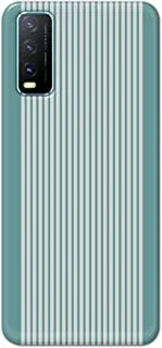 غطاء جراب مصمم بلمسة نهائية غير لامعة من Khaalis لهاتف Vivo Y20-Wire Band أزرق أبيض