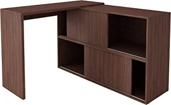 Brv Móveis Wooden Desk With Two Storage Compartments, Bc 44-164, Nut-Brown, H 78 Cm X W 107 Cm X D 120 Cm