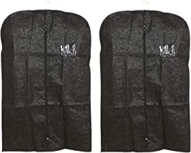 Kuber Industries 2 Pcs Non-Woven Men’s Coat Blazer Cover (Black)