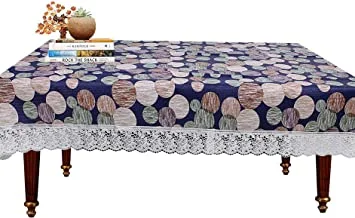 Kuber Industries Circle Design Pvc 4 Seater Center Table Cover 60 Inchesx40 Inches(Blue)
