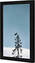 Lowha Flight of Black Bird Above Tree Wall Art Wooden Frame Black Color 23X33Cm By Lowha