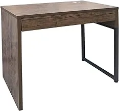Mahmayi Mp2 Desk Single Drawer Melamine Top With Steel Legs (Brown)