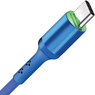 Fast Charging Cable with LED (Type C) EXC36 Blue