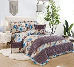 Floral Compressed 6 Piece Comforter Set, King Size