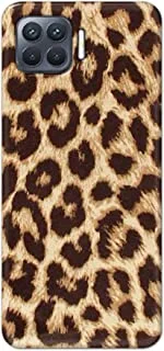 جراب Jim Orton بتصميم غير لامع مصمم لهاتف Oppo F17 Pro / A93-Animal Skin Leopard Brown