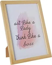 LOWHA act like a lady think like a boss Wall art with Pan Wood framed Ready to hang for home, bed room, office living room Home decor hand made wooden color 23 x 33cm By LOWHA