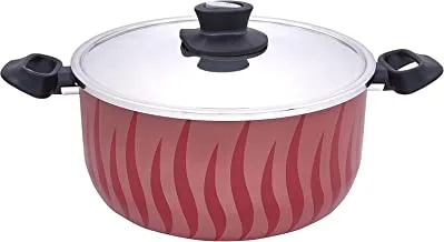 Al Saif Aluminium Casserole Cooking Pot Size: 28Cm, Color: Red Flame