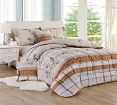 Sleep Night Medium Filling Comforter Set, 6 Pcs, Multicolour, King Size, Floral-19