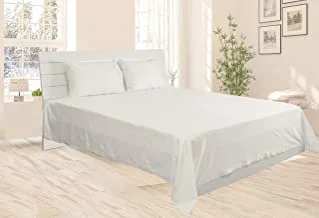 Hotel Linen Klub Single Bed Sheet 2pcs Set, 100% Cotton 250Tc Dobby Box Sateen, Size: 160x220cm + 1pc Pillowcase 50x75cm, Ivory