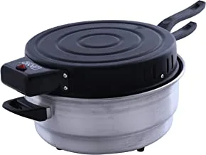 JANO 30CM 1100W Electric Bread/Roti/Tortilla And Pizza Maker S/S Tube, On/Off Switch Convenient Control, Fuse Protect And Exact Thermostat Inside, Non-Stick, Black, Silver JN2512 2 Years warranty