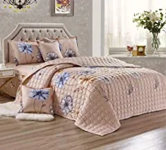 Compressed Comforter Set, 6 Pieces, King Size, Floral, Hxsx-004