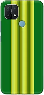 غطاء جراب خالص مصمم بلمسة نهائية غير لامعة لهاتف Oppo A15 / A15s-Wire Band أخضر أصفر