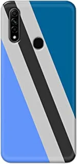 غطاء جراب خالص مصمم بلمسة نهائية غير لامعة لهاتف Oppo A31 / A8-Diagonal Stripcs أزرق رمادي أسود