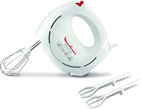 Moulinex Easy Max Hand Mixer, 200 Watts, White, Plastic/Stainless Steel, Hm250127, min 2 yrs warranty