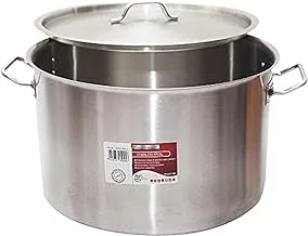 CHEFSET STEEL COOKING POT WITH LID 24CM, SILVER, CI5005, 1 PC