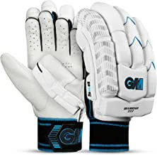 GM Diamond 777 Professional Cricket Batting Gloves for Men | Maximum Protection | Utmost Comfort | Left handed | Free Cover | Colour: White/Blue)