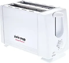 Home Master 4 Slice Toaster, Stainless Steel, White, HM-401