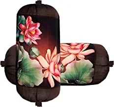 Kuber Industries Bolster Cover|Cotton Pollow Cases|Full Round|Removable Cover For Neck Roll|Set of 2|BROWN
