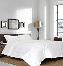 Hotel Linen Klub 6Pc Double Comforter Set , 100% Cotton Dobby Box Sateen, 250Gsm Soft Fiber Filling, 220 X 240 cm , White