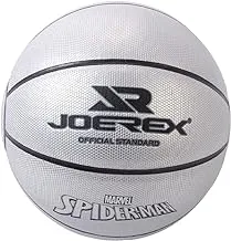 Joerex Basketball Marvel Spiderman 19014-S, With Shrink Film - For Indoor Or Outdoor Playground Hoops - Size 7 - Silver