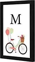 Lowha LWHPWVP4B-189 M Letter Bike Balloons Wall Art Wooden Frame Black Color 23X33Cm By Lowha