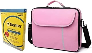 Laptop bag, Datazone shoulder bag 14.1 inch Pink with Norton security deluxe for 3 devices 1 year subscription