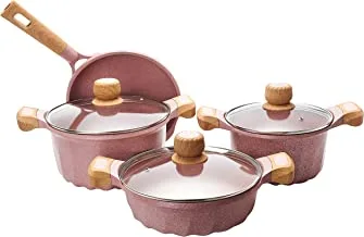 Granite Coating Non-Stick Cookware Set 9Pcs Pink, 64398