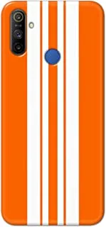 Khaalis matte finish designer shell case cover for Realme C3-Racing Stripes Orange White