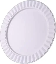 Al Saif 3 Pieces Iron Round Shape Serving Tray Set Size: S/M/L, Color: Full Ivory White