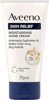 Aveeno Daily Moisturising Hand Cream, With Nourishing Oat, Suitable For Sensitive Skin, 24-Hour Moisturisation, Protects Hands from Dryness, Unscented Non-Greasy and Fast Absorbing Formula, 75ml