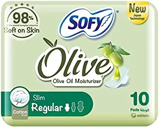 SOFY Olive, Slim, Regular 23 cm, Sanitary Pads With Wings, 10 Pads