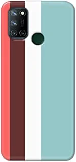 غطاء جراب مصمم بلمسة نهائية غير لامعة من Khaalis لهاتف Realme 7 Pro-Vertical Stripes Blue White Pink