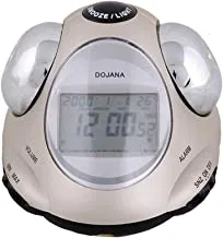 Digital alarm clock, dojana, beige and silver, da9102