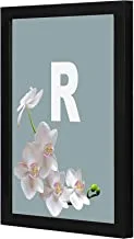 LOWHA LWHPWVP4B-185 R white rose letter Wall art wooden frame Black color 23x33cm By LOWHA