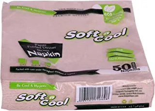 Soft N Cool Paper Dinner Napkin Brown 40 X 40Cm 50Pcs