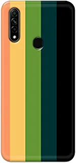 Khaalis matte finish designer shell case cover for Oppo A31/A8-Vertical stripes Green Yellow Blue